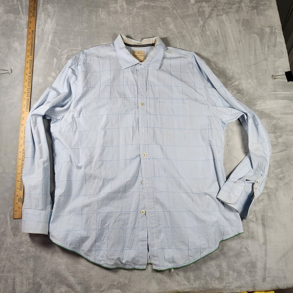 Tommy Bahama Jeans Island Crafted Men's 2XL Blue Plaid Button Down Casual Shirt